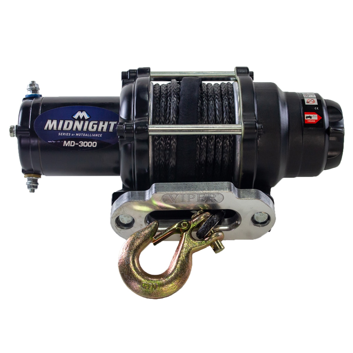 割引発見 3000lb Midnight VIPER ATV/UTV Rope BLACK 50ft - Winch 牽引製品・ウインチ